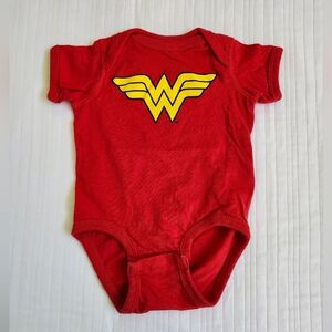 Red Baby Onesie with Yellow Logo